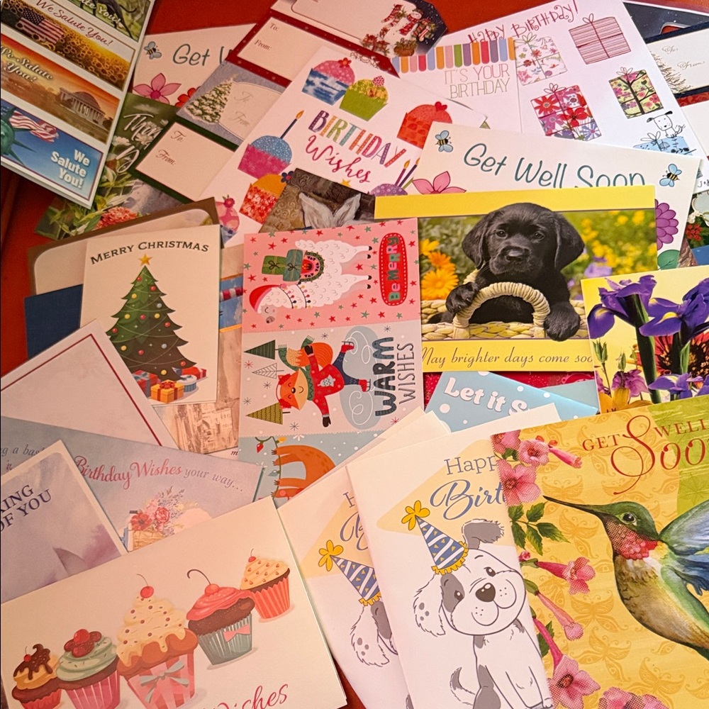 Assorted Greeting Card Lot - Colorful Mixed Designs